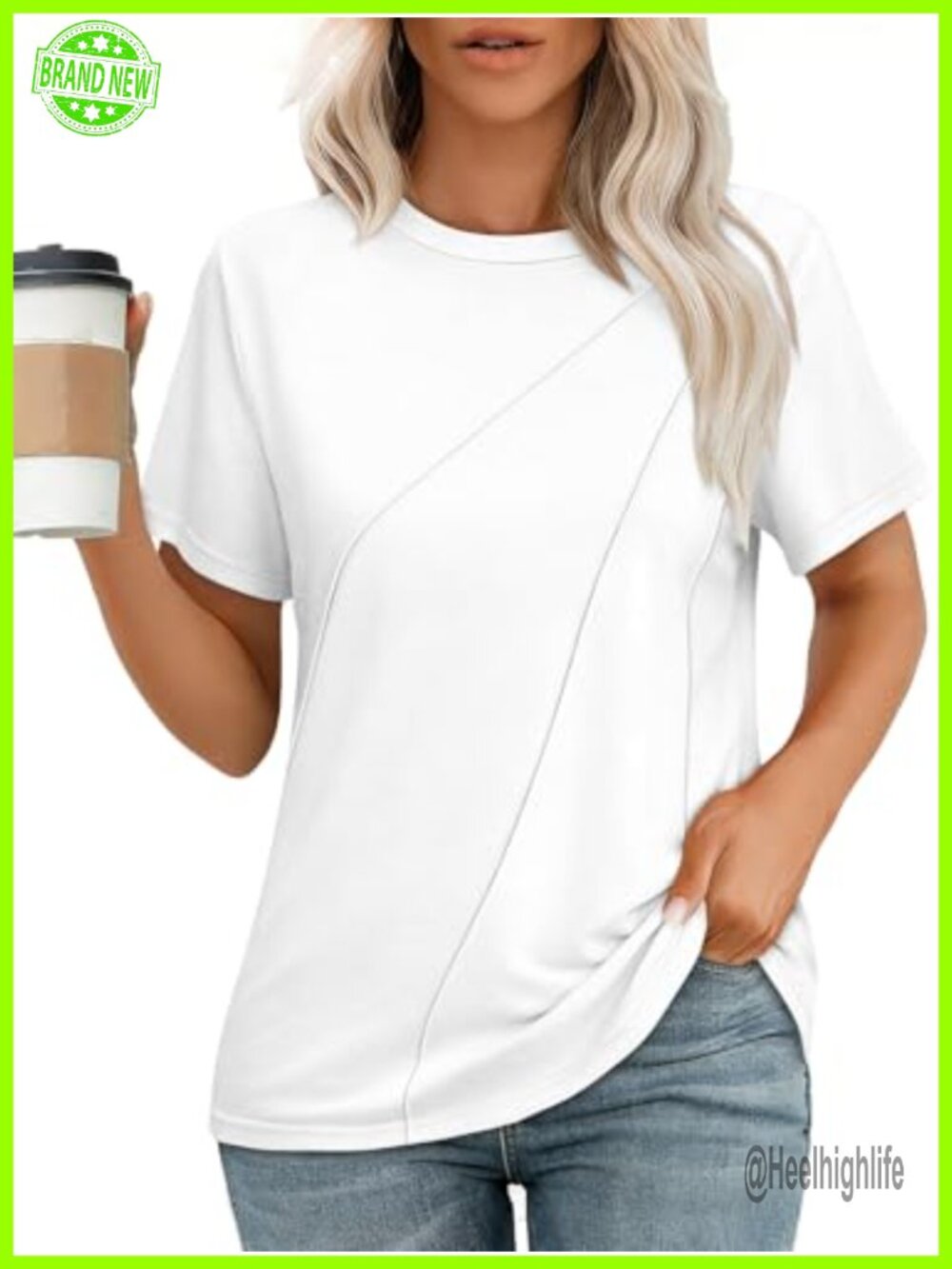 Womens Summer Top Short Sleeve Crewneck Tunic Tee Casual Blouse